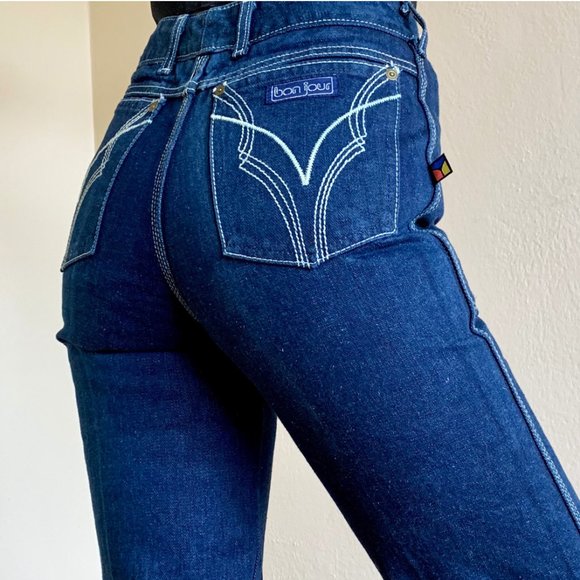 Vintage Denim - Vintage 80s "Bonjour" Hi Rise Straight Leg Jeans